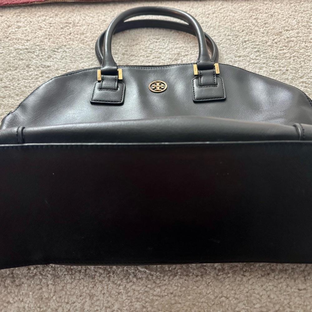 Tory Burch Robinson Black Saffiano Leather Domed Satchel Bag - Picture 6 of 6
